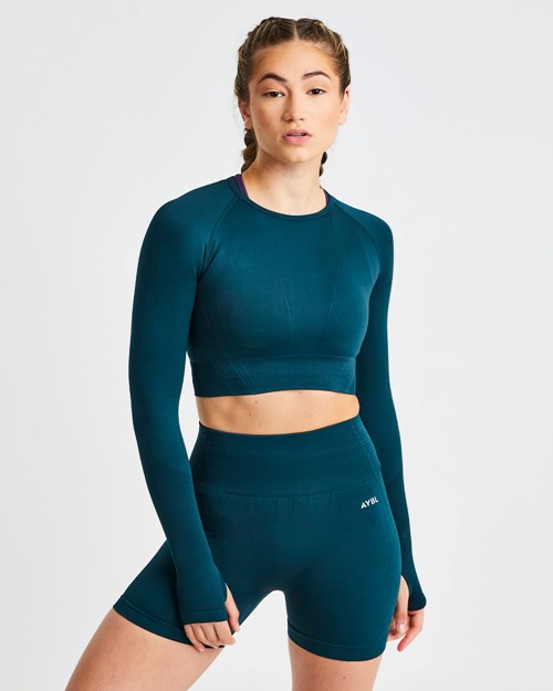 AYBL Balance V2 Seamless Long Sleeve Crop Top Grønn | BCOKLJ-534