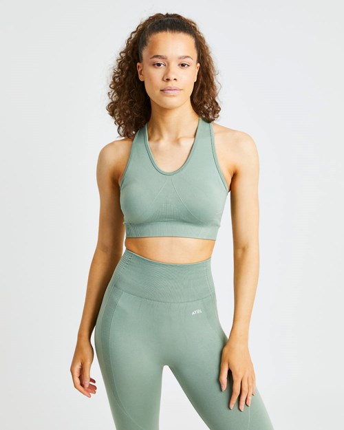 AYBL Balance V2 Seamless Sports Bra Olivengrønne Grønn | VBNAMY-701