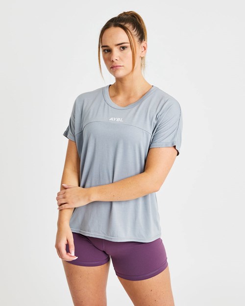 AYBL Boxy T Shirt Grå | XEUGBL-794