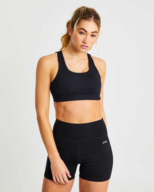 AYBL Core Sports Bra Svarte | CWOZLP-182