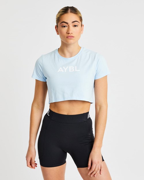 AYBL Crop T Shirt Blå | TULWAH-926