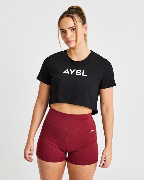 AYBL Crop T Shirt Svarte | NMRQPI-671