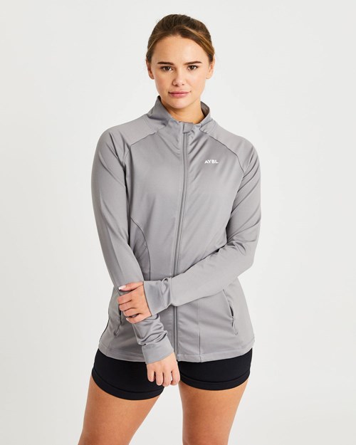 AYBL Effortless Zip Jacket Grå | FQWBXC-502