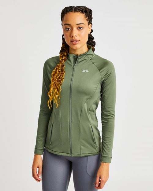AYBL Effortless Zip Jacket Olivengrønne Grønn | EWXKNI-802