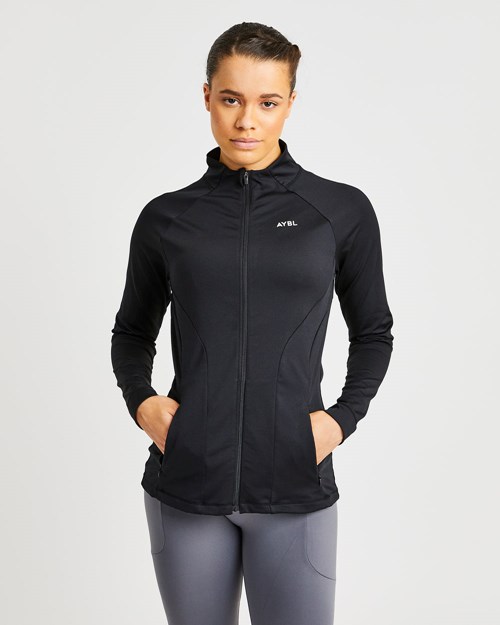 AYBL Effortless Zip Jacket Svarte | TLJURZ-749