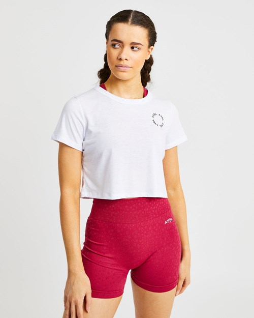 AYBL Element Crop Top Hvite | SJZVXF-927