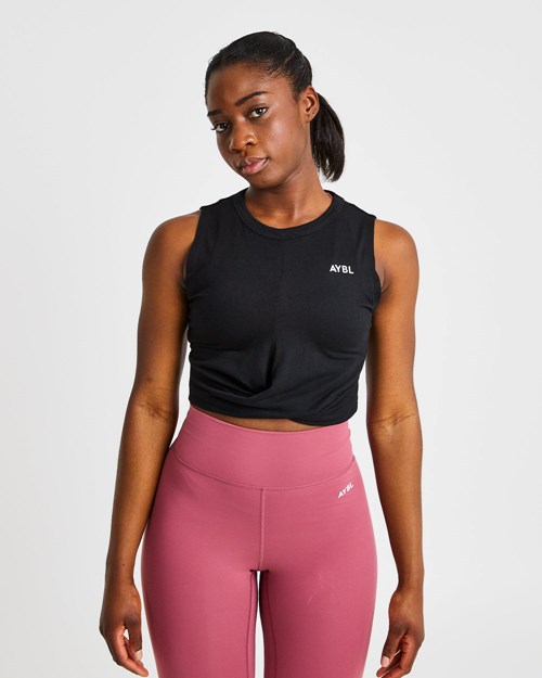 AYBL Element Twist Vest Svarte | KNPVYI-981