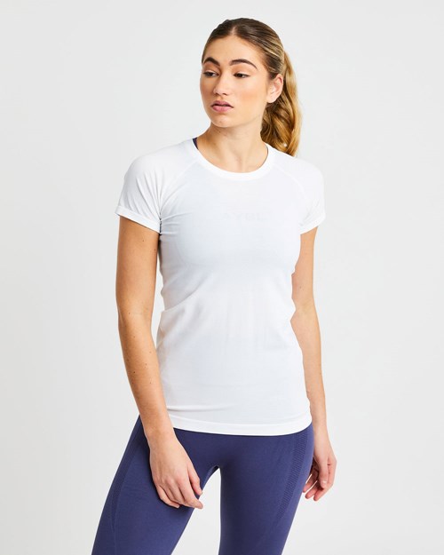 AYBL Embrace Seamless T Shirt Hvite | IWVHPU-590