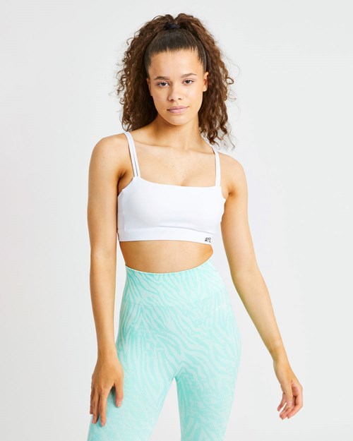 AYBL Essential Bandeau Sports Bra Hvite | RHZIOP-183