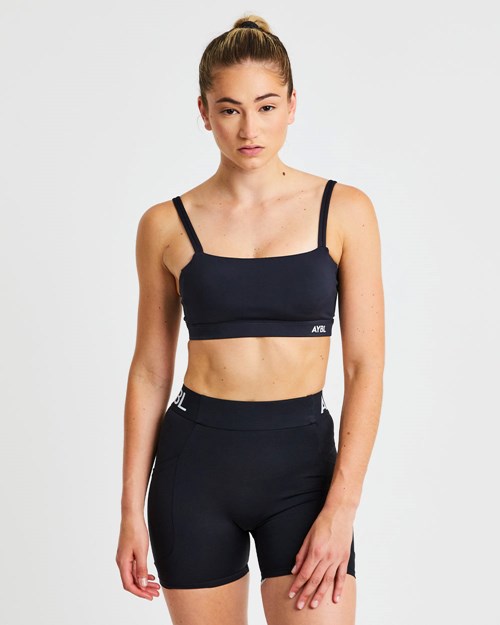 AYBL Essential Bandeau Sports Bra Svarte | PBLWEC-364