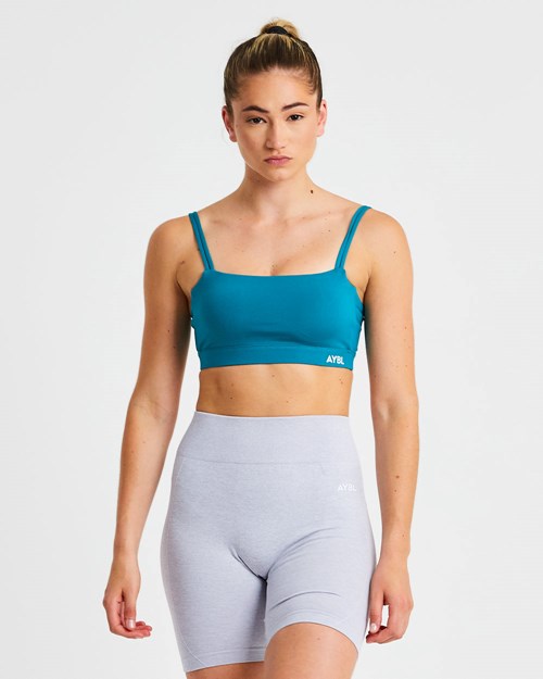 AYBL Essential Bandeau Sports Bra Teal | HSDQNO-491
