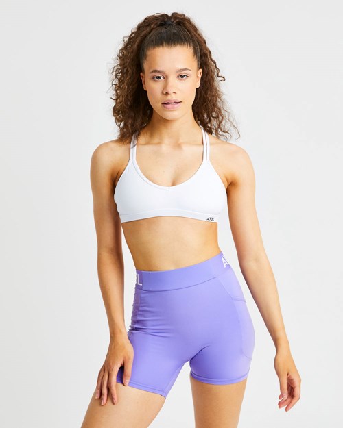 AYBL Essential Strappy Sports Bra Hvite | NGFBIO-374