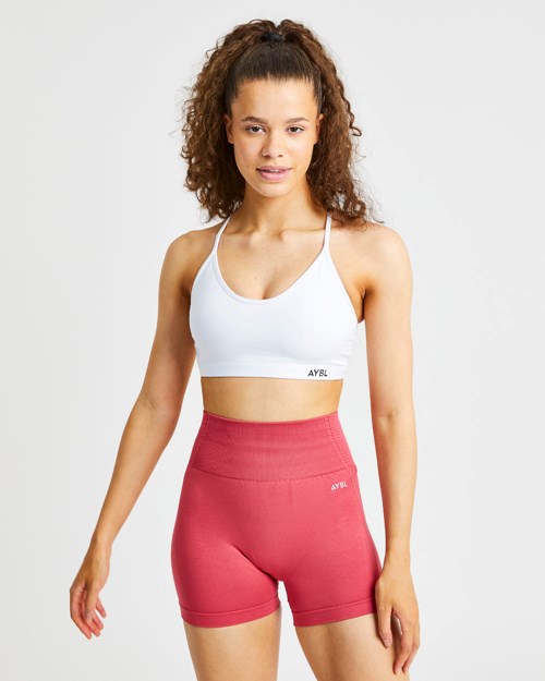 AYBL Essential V Neck Sports Bra Hvite | LZHVGQ-157