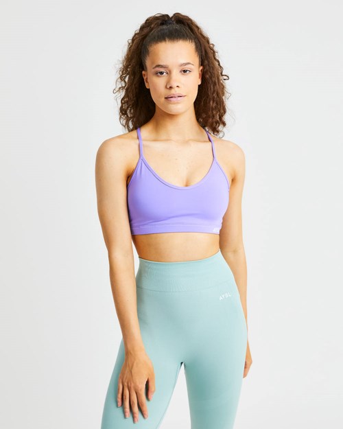 AYBL Essential V Neck Sports Bra Lilla | JZYESK-694