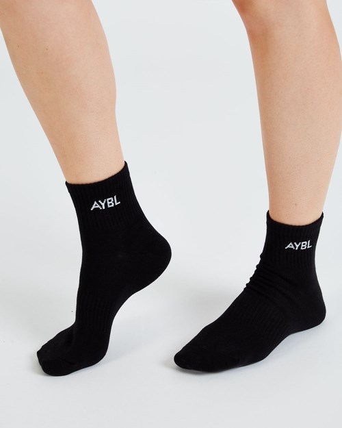 AYBL Everyday Ankle Socks (3 Pack) Svarte | XNAOPE-610