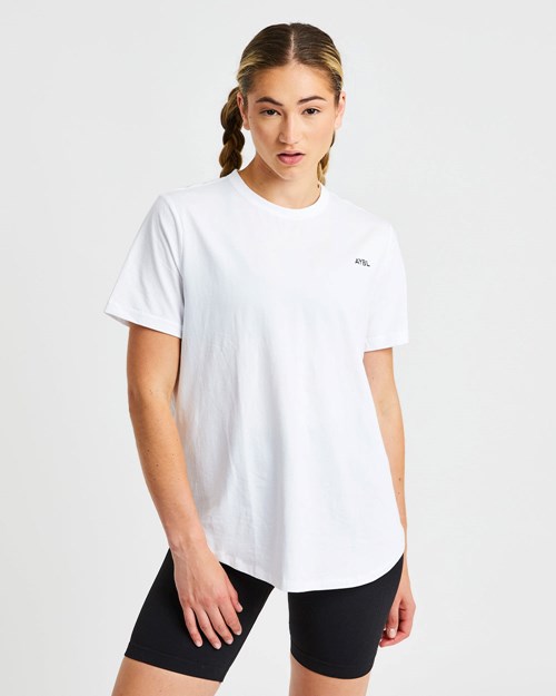 AYBL Everyday Oversized T Shirt Hvite | VPSFKU-352