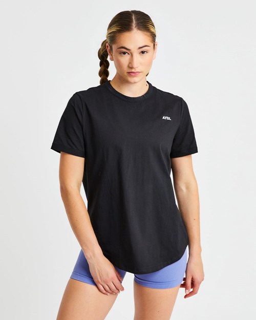 AYBL Everyday Oversized T Shirt Svarte | ELTODS-063