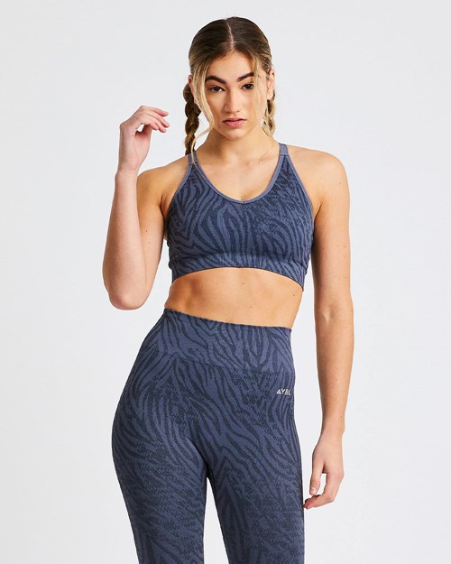 AYBL Evolve Animal Seamless Sports Bra Blå | CBLMQY-037