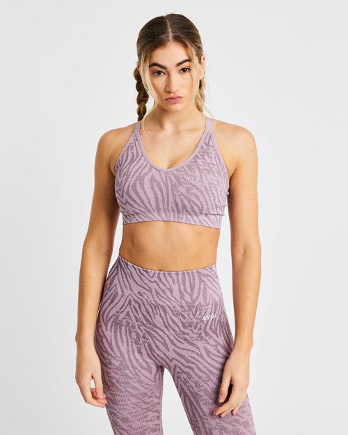 AYBL Evolve Animal Seamless Sports Bra Mauve Lilac | EAVXOR-824