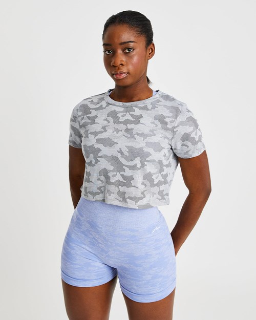 AYBL Evolve Camo Crop T Shirt Grå | MEWDYT-670