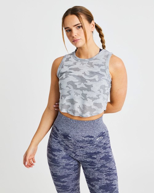 AYBL Evolve Camo Crop Vest Grå | HDALBG-751