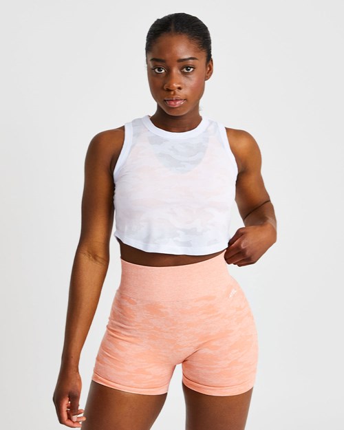 AYBL Evolve Camo Crop Vest Hvite | CDAMBE-750
