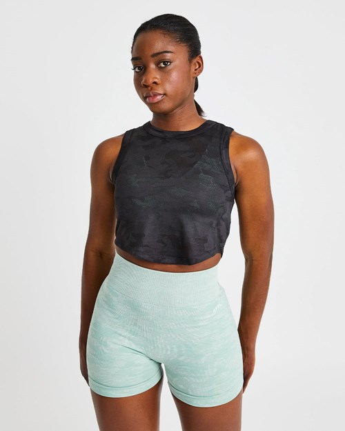 AYBL Evolve Camo Crop Vest Svarte | KIGZOH-635
