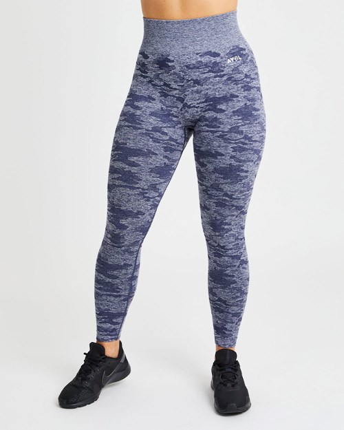 AYBL Evolve Camo Seamless Leggings Marineblå | ACHDBR-986