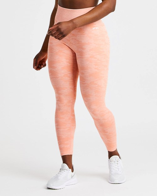AYBL Evolve Camo Seamless Leggings Peach | RNPBMJ-612