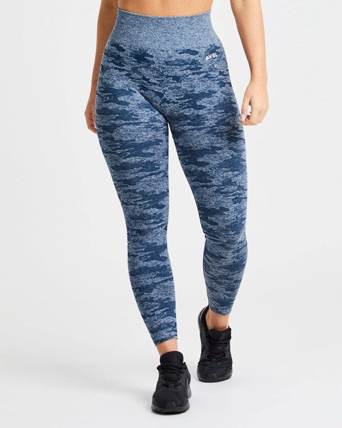 AYBL Evolve Camo Seamless Leggings Teal | XSGBDP-658
