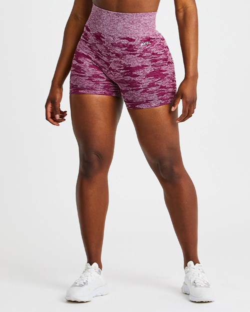 AYBL Evolve Camo Seamless Shorts Burgunder | OIPHZS-302
