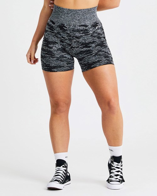 AYBL Evolve Camo Seamless Shorts Svarte | TPBOIS-704