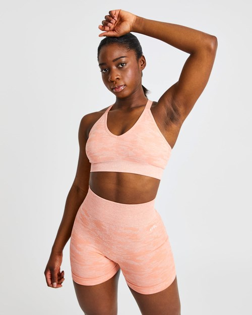 AYBL Evolve Camo Seamless Sports Bra Peach | SIOADW-601