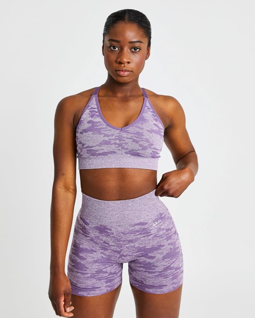 AYBL Evolve Camo Seamless Sports Bra Plum | PEOTKV-658