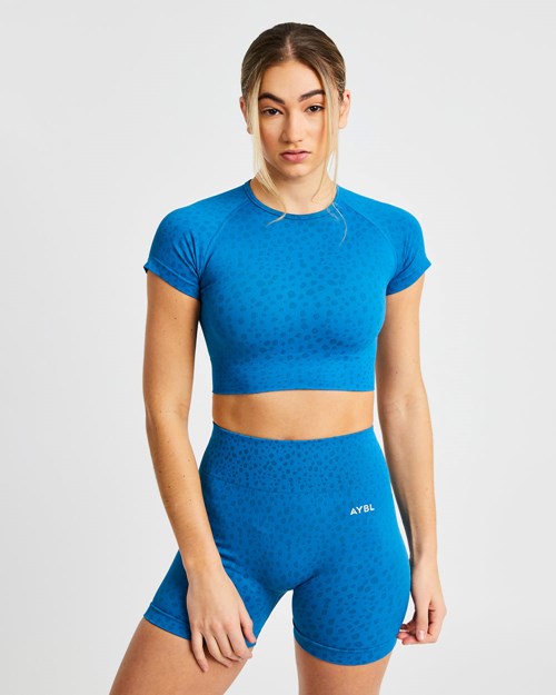 AYBL Evolve Speckle Seamless Crop Top Blå | QNYKEA-568