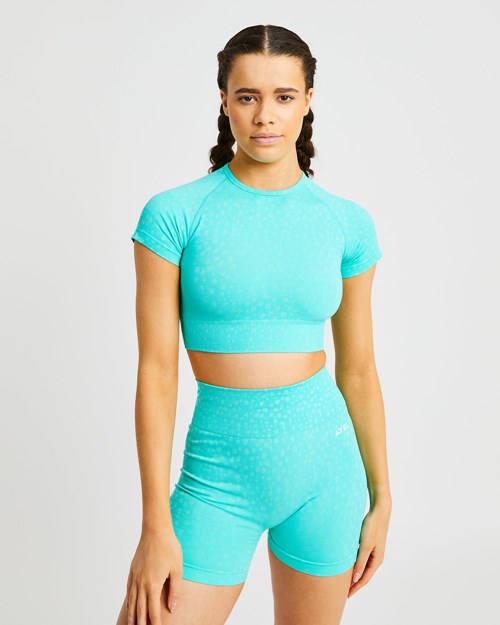 AYBL Evolve Speckle Seamless Crop Top Grønn | IQVBWD-876