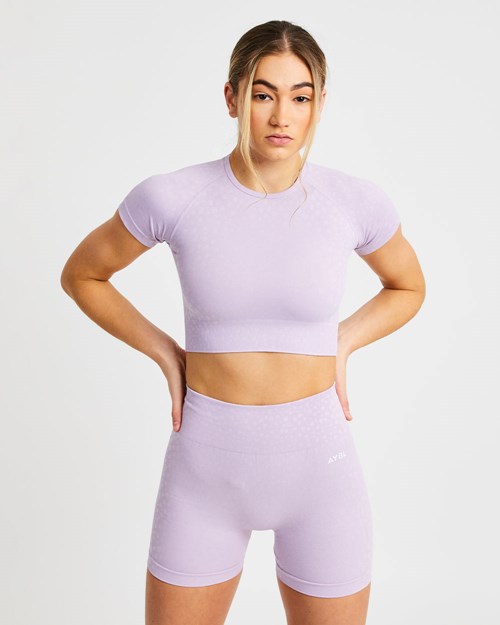 AYBL Evolve Speckle Seamless Crop Top Lilac | PDYQRC-428