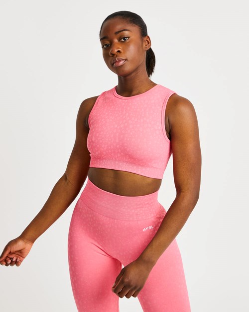 AYBL Evolve Speckle Seamless Crop Vest Korall Rosa | WKYRBC-185