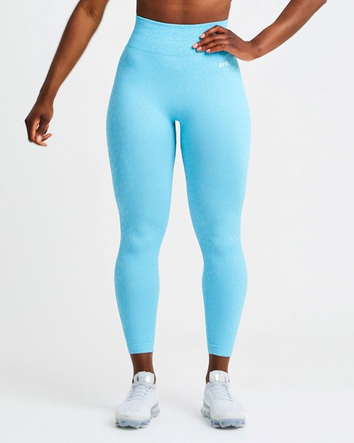 AYBL Evolve Speckle Seamless Leggings Lyse Blå | VBASWM-659