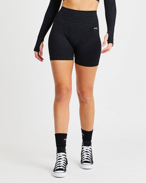 AYBL Evolve Speckle Seamless Shorts Svarte | VDKJMY-671