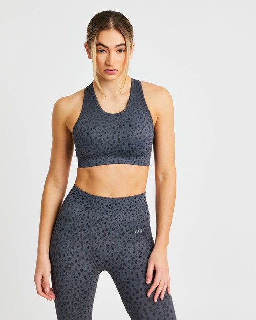 AYBL Evolve Speckle Seamless Sports Bra Charcoal | GKQXWR-072