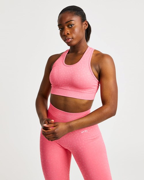 AYBL Evolve Speckle Seamless Sports Bra Korall Rosa | JWLKUA-317