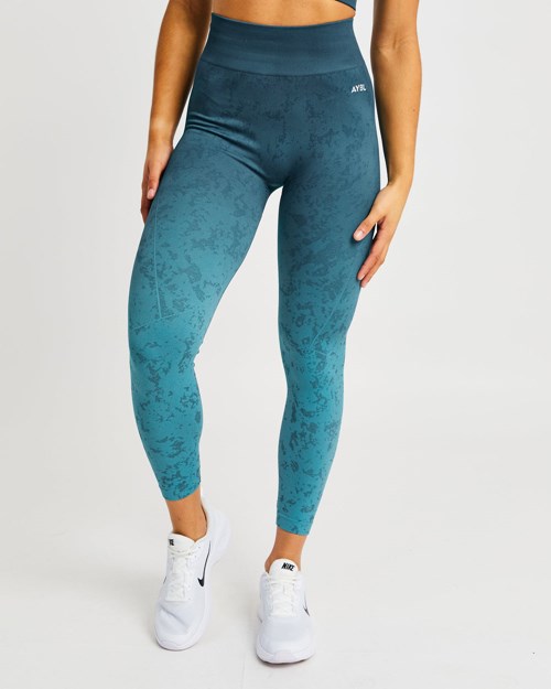AYBL Flare Seamless Leggings Teal | YPVFIW-841