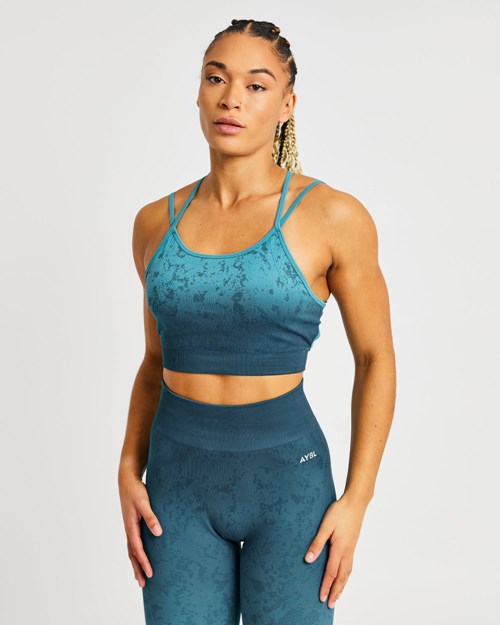 AYBL Flare Seamless Sports Bra Teal | PHLEMY-986
