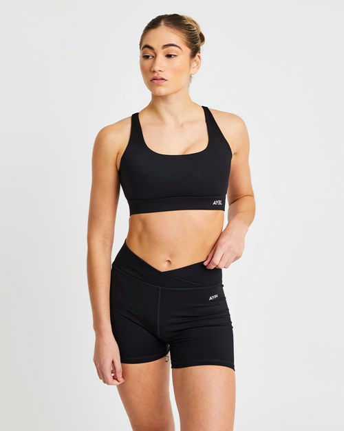AYBL Flow Sports Bra Svarte | WFJYOE-756