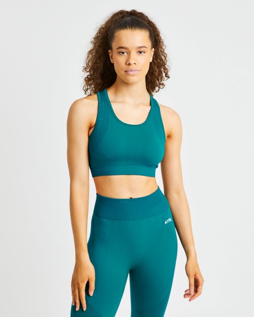 AYBL Ignite Seamless Sports Bra Hyper Teal | ZCSHPL-713