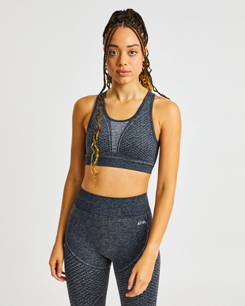 AYBL Impact Seamless Sports Bra Svarte | ZLRAQF-952