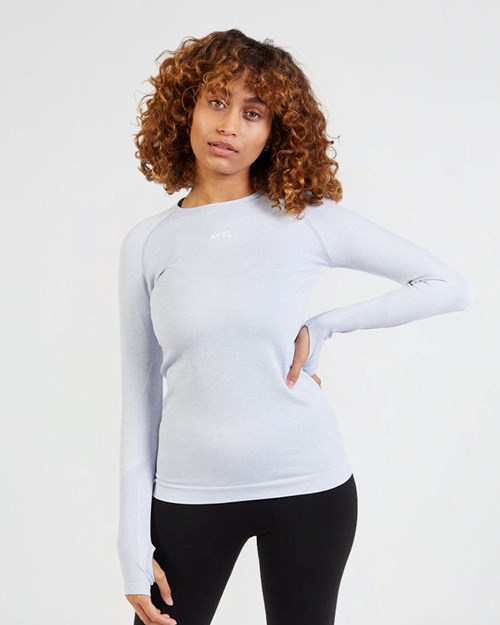 AYBL Motion Seamless Long Sleeve Top Blå | LECJXK-546