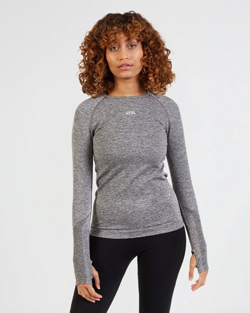 AYBL Motion Seamless Long Sleeve Top Grå | DCQUOE-487