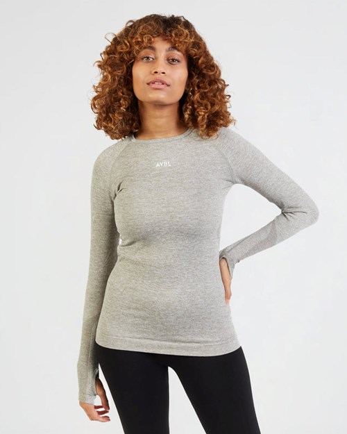 AYBL Motion Seamless Long Sleeve Top Khaki | ALWTCX-523